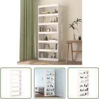The Living Store - Bücherregal/Raumteiler Weiß 80x30x199,5 cm Massivholz Kiefer - BucheRegal - Holzregal - Bücherständer - Raumteiler - Weißes Regal The Living Store - Bücherregal/Raumteiler Weiß 80x30x199,5 cm Massivholz Kiefer - BucheRegal - Holzregal - Bücherständer - Raumteiler - Weißes Regal von THE LIVING STORE