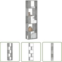 The Living Store - Bücherregal 5 Böden Betongrau 45x23,5x162,5 cm Holzwerkstoff - BucheRegal - Bücherregal Grau - Holzregal - Aufbewahrung - Home von THE LIVING STORE