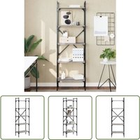 The Living Store Bücherregal 5 Fächer Grau Sonoma 56x31,5x174 cm Holzwerkstoff - BucheRegal - Bücherregal Grau - Wohnraum Dekoration - Regal The Living Store Bücherregal 5 Fächer Grau Sonoma 56x31,5x174 cm Holzwerkstoff - BucheRegal - Bücherregal Grau - Wohnraum Dekoration - Regal von THE LIVING STORE