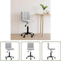 The Living Store Bürostuhl Drehbar Hellgrau Samt - Drehstuhl - Bürostuhl - Schreibtischstuhl - Samtsessel - Ergonomischer Stuhl von THE LIVING STORE