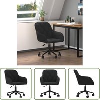 The Living Store Bürostuhl Drehbar Schwarz Samt - Bürostuhl - Drehstuhl - Samtstuhl - Schwarzer Stuhl - Ergonomischer Stuhl von THE LIVING STORE