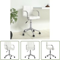 The Living Store Bürostuhl Drehbar Weiß Kunstleder - Bürostuhl - Drehstuhl - Schreibtischstuhl - Arbeitsplatzstuhl - Ergonomischer Stuhl von THE LIVING STORE