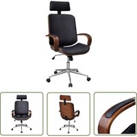 The Living Store Bürostuhl Drehbar mit Kopfstütze Bugholz Kunstleder - Bürostuhl - Schreibtischstuhl - Arbeitsplatzstuhl - Designerstuhl The Living Store Bürostuhl Drehbar mit Kopfstütze Bugholz Kunstleder - Bürostuhl - Schreibtischstuhl - Arbeitsplatzstuhl - Designerstuhl von THE LIVING STORE