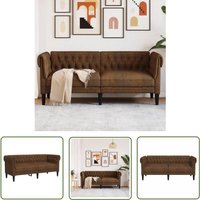 The Living Store - Chesterfield-Sofa 2-Sitzer Braun Stoff - Chesterfield Sofa - Lederlook Sofa - Couchtisch - Wohnzimmer Dekoration - Gemütliches Sofa The Living Store - Chesterfield-Sofa 2-Sitzer Braun Stoff - Chesterfield Sofa - Lederlook Sofa - Couchtisch - Wohnzimmer Dekoration - Gemütliches Sofa von THE LIVING STORE