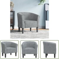 Clubsessel Dunkelgrau Samt - Samtsessel - Wohnlounge Möbel - Sessel Grau - Lounge Chair - Gemütlicher Sessel - The Living Store von THE LIVING STORE