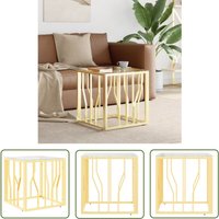 The Living Store - Couchtisch Golden 50x50x50 cm Edelstahl und Glas - Couchtisch - Wohnzimmertisch - Esszimmertisch - Side Table - Edelstahl von THE LIVING STORE