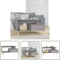 The Living Store Couchtisch Grau Sonoma 90x49x45 cm Holzwerkstoff - Couchtisch - Wohnzimmerschreibtisch - Sidetable - Grau Sonoma - Holzmöbel von THE LIVING STORE