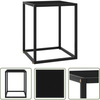 The Living Store - Couchtisch Schwarz mit Schwarzem Glas 40x40x50 cm - Couchtisch - Schwarzer Couchtisch - Glastisch - Wohnzimmer Dekoration - Side von THE LIVING STORE