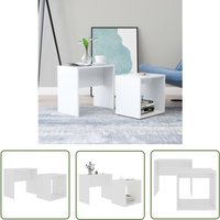Couchtisch-Set Weiß 48x30x45 cm Holzwerkstoff - Couchtisch - Holztisch - Wohnzimmerschmuck - Platzsparendes Möbelstück - Sideboard - The Living Store Couchtisch-Set Weiß 48x30x45 cm Holzwerkstoff - Couchtisch - Holztisch - Wohnzimmerschmuck - Platzsparendes Möbelstück - Sideboard - The Living Store von THE LIVING STORE