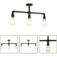 The Living Store - Deckenleuchte Schwarz 3 x E27-Fassungen - Steampunk Lampe - Deckenlampe Schwarz - Wohnzimmer Deko - Industrie Style - led von THE LIVING STORE