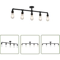 The Living Store Deckenleuchte Schwarz 5 x E27-Fassungen - Steampunk Lampe - Deckenlampe Schwarz - Wohnzimmer Deko - Industrie Style - Metall Lampe The Living Store Deckenleuchte Schwarz 5 x E27-Fassungen - Steampunk Lampe - Deckenlampe Schwarz - Wohnzimmer Deko - Industrie Style - Metall Lampe von THE LIVING STORE