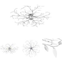 The Living Store - Deckenleuchte mit Acrylglas-Blätter für 5 x E14-Lampen Weiß - Deckenleuchten - Weiß von THE LIVING STORE