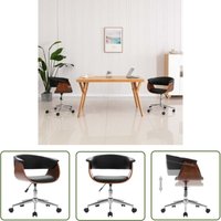 The Living Store Drehbarer Bürostuhl Schwarz Bugholz und Kunstleder - Bürostuhl - Drehstuhl - Schreibtischstuhl - Home Office - Ergonomischer Stuhl The Living Store Drehbarer Bürostuhl Schwarz Bugholz und Kunstleder - Bürostuhl - Drehstuhl - Schreibtischstuhl - Home Office - Ergonomischer Stuhl von THE LIVING STORE