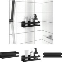 The Living Store Duschablage Mattschwarz 23x6,5x6 cm Gebürsteter Edelstahl 304 - Regalsysteme von THE LIVING STORE