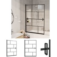 The Living Store - Duschkabine esg 100x140 cm Schwarz - Duschkabinen & -türen von THE LIVING STORE