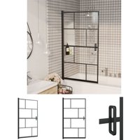 The Living Store - Duschkabine esg 80x140 cm Schwarz - Duschkabinen & -türen von THE LIVING STORE