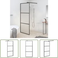 The Living Store - Duschwand für Walk-In Dusche 80x195 cm esg Mattiert Schwarz - Duschabtrennung - Duschwand - esg Glas - Walk-in Dusche - Moderne von THE LIVING STORE