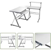 The Living Store - Eck-Computertisch Weiß 132x112x99 cm Holzwerkstoff - Eckschreibtisch - Computertisch - Schreibtisch Weiß - Holzwerkstoff - Home von THE LIVING STORE