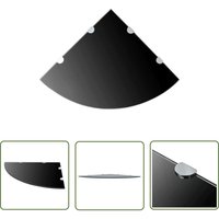 The Living Store - Eckablage mit Verchromten Halterungen Glas Schwarz 45x45 cm - Wandregal - Eckregal - Glasregal - Schwarzes Regal - Regal Schwarz The Living Store - Eckablage mit Verchromten Halterungen Glas Schwarz 45x45 cm - Wandregal - Eckregal - Glasregal - Schwarzes Regal - Regal Schwarz von THE LIVING STORE