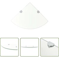 The Living Store Eckablage mit Verchromten Halterungen Glas Transparent 25x25 cm - Wandregal - Eckregal - Glasregal - Regal Transparent - Küchenregal von THE LIVING STORE