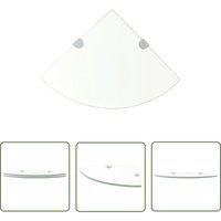 The Living Store Eckregale 2 Stk. mit Verchromten Halterungen Glas Transparent - Wandregal - Eckregal - Glasregal - Regalset - Wohnwandregal von THE LIVING STORE