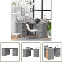 The Living Store - Eckschreibtisch Grau Sonoma 145x100x76 cm Holzwerkstoff - Eck Schreibtisch - Schreibtisch Grau - Büro Möbel - Home Office The Living Store - Eckschreibtisch Grau Sonoma 145x100x76 cm Holzwerkstoff - Eck Schreibtisch - Schreibtisch Grau - Büro Möbel - Home Office von THE LIVING STORE