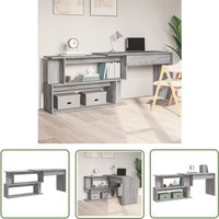 The Living Store Eckschreibtisch Grau Sonoma 200x50x76 cm Holzwerkstoff - Schreibtisch - Eckschreibtisch - Home Office - Arbeitsplatz - Grau von JINLEFU