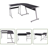 Eckschreibtisch L-förmig Schwarz - Eckschreibtisch - Schreibtisch Schwarz - Bürostuhl - Home Office - L-Formiger Schreibtisch - The Living Store Eckschreibtisch L-förmig Schwarz - Eckschreibtisch - Schreibtisch Schwarz - Bürostuhl - Home Office - L-Formiger Schreibtisch - The Living Store von THE LIVING STORE