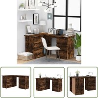 The Living Store - Eckschreibtisch Räuchereiche 145x100x76 cm Holzwerkstoff - Eckenschreibtisch - Schreibtisch - Bürostuhl - Home Office The Living Store - Eckschreibtisch Räuchereiche 145x100x76 cm Holzwerkstoff - Eckenschreibtisch - Schreibtisch - Bürostuhl - Home Office von THE LIVING STORE