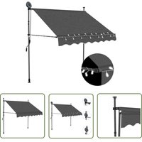 Einziehbare Markise Handbetrieben mit led 150 cm Anthrazit - Markise - Ausziehbar - Sonnenschutz - Gartenmarkise - Terrassenmarkise - The Living Store von THE LIVING STORE