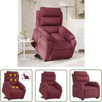The Living Store Elektrischer Massagesessel mit Aufstehhilfe Weinrot Stoff - Elektrischer Massagesessel - Relaxsessel - Fernsehsessel - Bequeme The Living Store Elektrischer Massagesessel mit Aufstehhilfe Weinrot Stoff - Elektrischer Massagesessel - Relaxsessel - Fernsehsessel - Bequeme von THE LIVING STORE