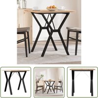 The Living Store - Esstisch Y-Gestell 70x70x75,5 cm Massivholz Kiefer & Gusseisen - Esstisch - Holztisch - Kiefernholztisch - Massivholzmöbel von THE LIVING STORE