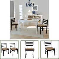 The Living Store - Esszimmerstühle 2 Stk. Braun Gummibaum Massivholz und Samt - Esszimmerstühle - Holzstühle - Gartenstühle - Stuhlset - Braun von THE LIVING STORE