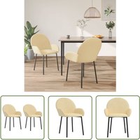 The Living Store - Esszimmerstühle 2 Stk. Creme Samt - Samt Sessel - Cremefarbene Möbel - Esszimmerstühle - Wohnzimmer Dekoration - Bequeme Stühle von THE LIVING STORE