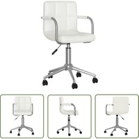 The Living Store Esszimmerstuhl Drehbar Weiß Kunstleder - Esszimmerstuhl - Drehstuhl - Küchenstuhl - Weißer Stuhl - Moderner Stuhl von THE LIVING STORE