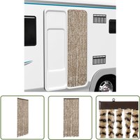 The Living Store - Fliegenvorhang Beige und Braun 56x200 cm Chenille - Fliegenvorhang - Insektenschutz - Türvorhang - Fliegenschutz - Sommergarten von THE LIVING STORE