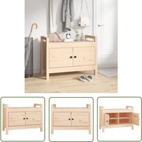 The Living Store - Flurbank 80x40x60 cm Massivholz Kiefer - Kiefernholzmöbel - Eingangsbank - Garderobe - Schuhschrank - Flurbank von THE LIVING STORE
