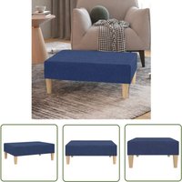 Fußhocker Blau 78x56x32 cm Stoff - Fußhocker - Blau - Sitzsack - Beistelltisch - Lounge Möbel - The Living Store von THE LIVING STORE
