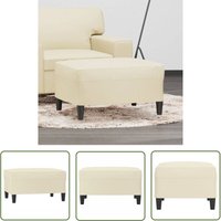 The Living Store - Fußhocker Creme 70x55x41 cm Kunstleder - Sitzmöbel - Hocker - Fußhocker - Wohnzimmer Dekoration - Cremefarbener Hocker The Living Store - Fußhocker Creme 70x55x41 cm Kunstleder - Sitzmöbel - Hocker - Fußhocker - Wohnzimmer Dekoration - Cremefarbener Hocker von THE LIVING STORE