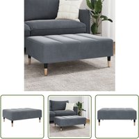 The Living Store - Fußhocker Dunkelgrau 77x55x31 cm Samt - Samtsessel - Hocker Grau - Wohnzimmer Deko - Fußablage - Beistelltisch von THE LIVING STORE