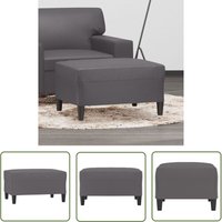The Living Store Fußhocker Grau 70x55x41 cm Kunstleder - Sitzsack - Hocker - Fußhocker - Grau - Kunstleder von THE LIVING STORE