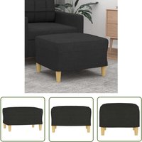 Fußhocker Schwarz 60x50x41 cm Stoff - Fußhocker - Schwarzer Hocker - Beistelltisch - Lounge Möbel - Sitzsack - The Living Store von THE LIVING STORE