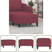 The Living Store Fußhocker Weinrot 70x55x41 cm Stoff - Polsterhocker - Sitzsack - Fußablage - Beistelltisch - Weinrot von THE LIVING STORE