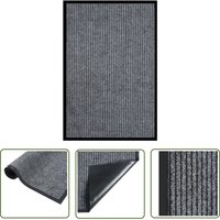 The Living Store - Fußmatte Grau Gestreift 80x120 cm - Haustürmatte - Fussmatte - Eingangsmatte - Treppenmatte - Rutschfest von THE LIVING STORE