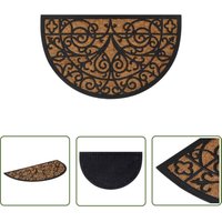 The Living Store Fußmatte Halbrund 45x75 cm Gummi und Kokosfaser - Gummi Fußmatte - Kokosfaser Matte - Eingangsmatte - Türmatte - Anti-Schmutzmatte von THE LIVING STORE