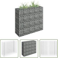 The Living Store Gabionen-Hochbeet Verzinkter Stahl 90×30×90 cm - Gabionen-Hochbeet - Steinkorb - Blumenkübel - Hochbeet - Gartendekoration von THE LIVING STORE