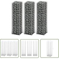 The Living Store - Gabionen-Set 3-tlg. Verzinkter Draht 25×25×100 cm - Gabionsystem - Stahltrennung - Gartenzaun - Begrenzungssystem - Mauerstein von THE LIVING STORE