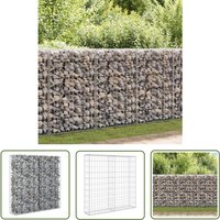 The Living Store - Gabionenwand mit Abdeckung Verzinkter Stahl 80×20×100 cm - Gabionsystem - Gartenzaun - Stahltrennung - Stützmauer - Begrenzung von THE LIVING STORE