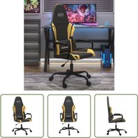 The Living Store Gaming-Stuhl Schwarz und Golden Kunstleder - Gaming-Stuhl - PC-Stuhl - Gamer Chair - Schreibtischstuhl - Ergonomischer Stuhl von THE LIVING STORE