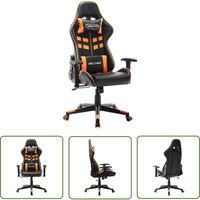 The Living Store - Gaming-Stuhl Schwarz und Orange Kunstleder - Gaming Stuhl - pc Stuhl - Bürostuhl - Ergonomischer Stuhl - Gamer Chair von THE LIVING STORE